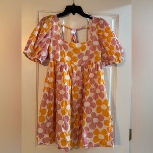 Altar'd State Pink and Orange Floral Dress